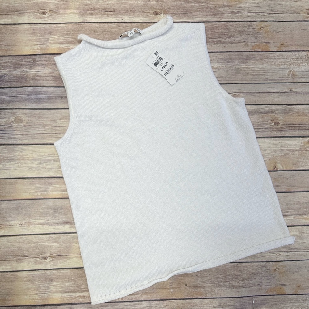 AND NOW THIS sleeveless knit top white size L